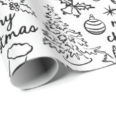 Festes handgezeichnetes Weihnachtswackelpapier Geschenkpapier (Rolleneckpunkt)