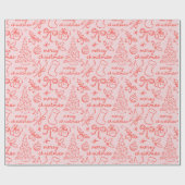 Festes handgezeichnetes Weihnachtswackelpapier Geschenkpapier (Flach)