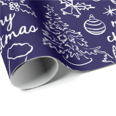 Festes handgezeichnetes Weihnachtswackelpapier Geschenkpapier (Rolleneckpunkt)