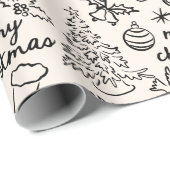 Festes handgezeichnetes Weihnachtswackelpapier Geschenkpapier (Rolleneckpunkt)