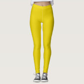 Festes, helles Zitronengelb Leggings (Vorderseite)