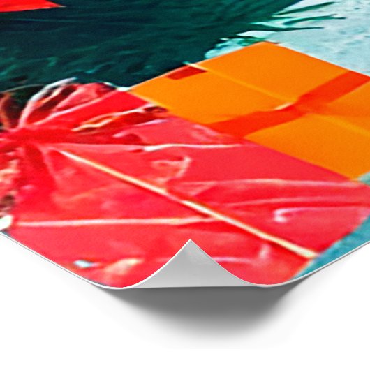 Festes Hirsch im Schneewald Poster (Ecke)