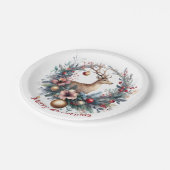 Festes Hirsch im Urlaubskranz 1 - Pappteller (Schrägansicht)