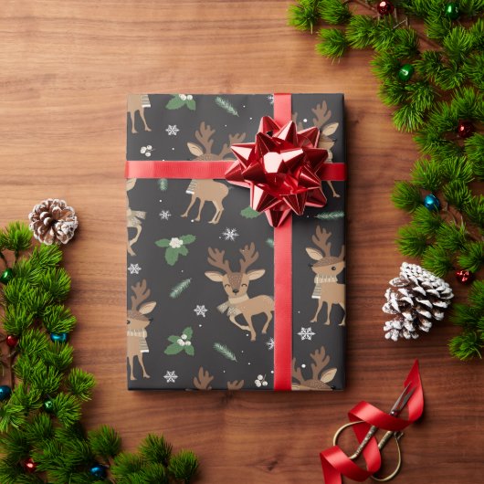 Festes Hirschmuster für Weihnachtspackungen Geschenkpapier (Feiertagsgeschenk)