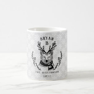 Festes Holiday Polar Bär Etching Family Monogram Kaffeetasse