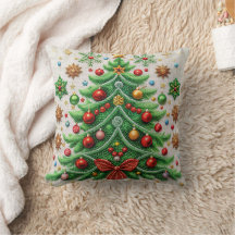 Festes Holiday Throw Kissen Stickerei Design