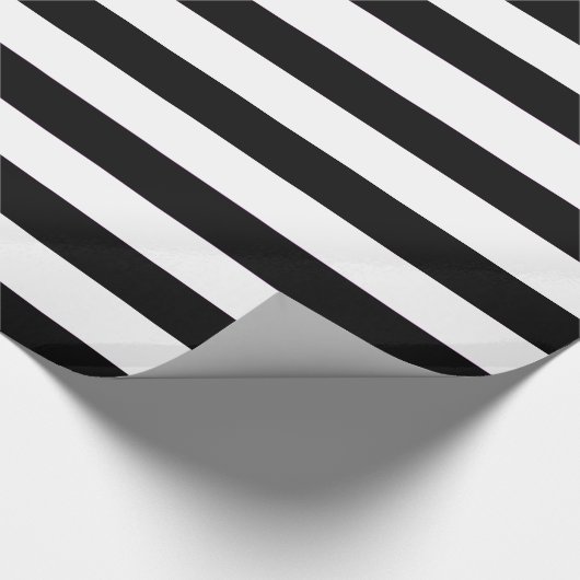 Festes horizontales Streifenschwarzweiss-muster Geschenkpapier (Ecke)