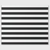 Festes horizontales Streifenschwarzweiss-muster Geschenkpapier (Flach)