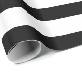 Festes horizontales Streifenschwarzweiss-muster Geschenkpapier (Rolleneckpunkt)