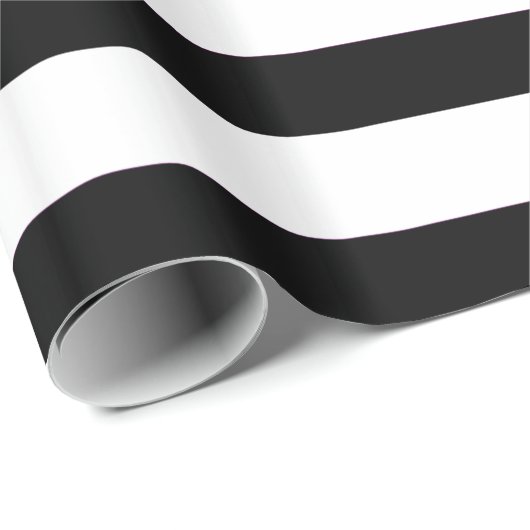 Festes horizontales Streifenschwarzweiss-muster Geschenkpapier (Rolleneckpunkt)