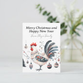 Festes Huhn Feiertagspostkarte (Stehend Vorderseite)