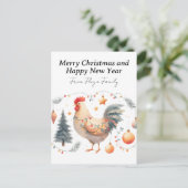 Festes Huhn Feiertagspostkarte (Stehend Vorderseite)