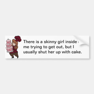 Festes Innere des dünnen Mädchens, geschlossen mit Autoaufkleber