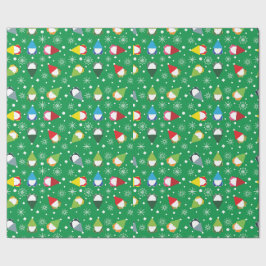 Festes Kitschy Gnome und Snowflake Wrapping Paper Geschenkpapier