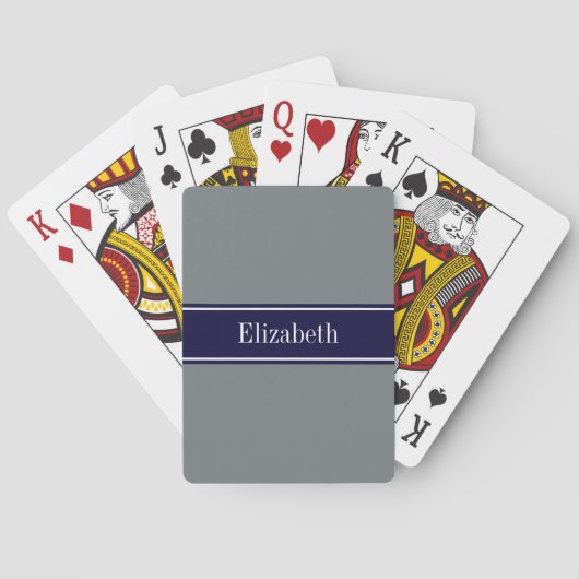 Festes koksgraues Marine-blaues Spielkarten (Rückseite)