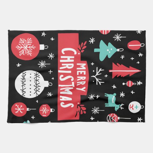 Festes Küchentuch | "Frohe Weihnachten" (Horizontal)