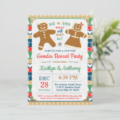 Festes Lebkuchen Weihnachtsgeschlecht Party Einladung (Stehend Vorderseite)