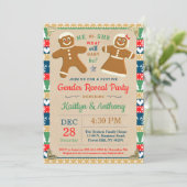 Festes Lebkuchen Weihnachtsgeschlecht Party Einladung (Stehend Vorderseite)