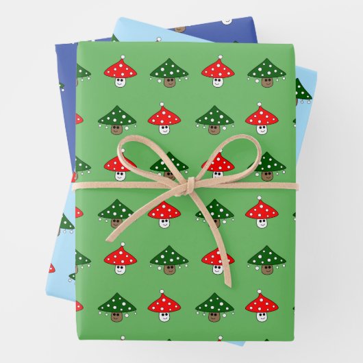 Festes Mushroom Wrapping Paper Set Geschenkpapier Set (Beispiel)