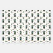 Festes Muster der grünen Vordertür Geschenkpapier Set (Vorderseite)