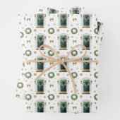 Festes Muster der grünen Vordertür Geschenkpapier Set (Beispiel)