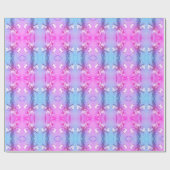 Festes Muster Modernes Blau Pink Geschenkpapier (Flach)