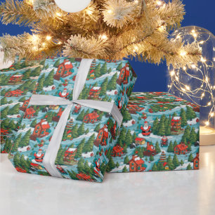 Festes Nordpol Weihnachtsmuster Geschenkpapier