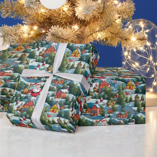Festes Nordpol Weihnachtsmuster Geschenkpapier (Feiertage)