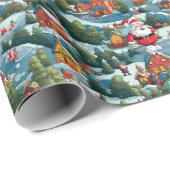 Festes Nordpol Weihnachtsmuster Geschenkpapier (Rolleneckpunkt)