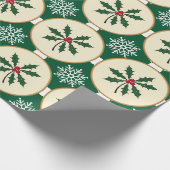 Festes Papier zum Umschlag von Holly- und Schneefl Geschenkpapier (Ecke)