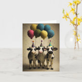 Festes Party Kühe Geburtstagskarte Karte (Gelbe Blume)