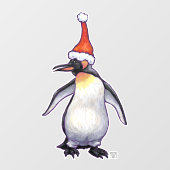 Festes Penguin Weihnachtsfenster Fensteraufkleber (Blatt)