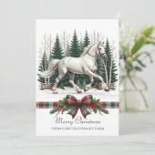 Festes Pferd Weihnachten Einladung (Stehend Vorderseite)