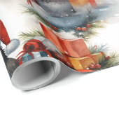 Festes Pinguin Weihnachtspapier Geschenkpapier (Rolleneckpunkt)