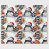 Festes Pinguin Weihnachtspapier Geschenkpapier (Flach)