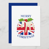 Festes Pudding mit | UNION JACK | Christmas Feiertagskarte (Vorne/Hinten)