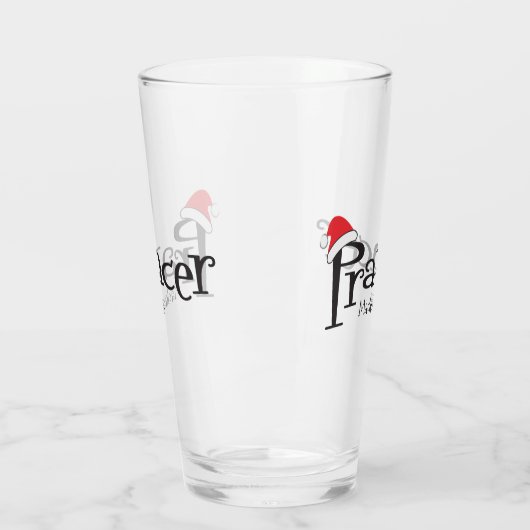 Festes Reindeer Prancer Weihnachtsmannmütze Weihna Glas (Links)