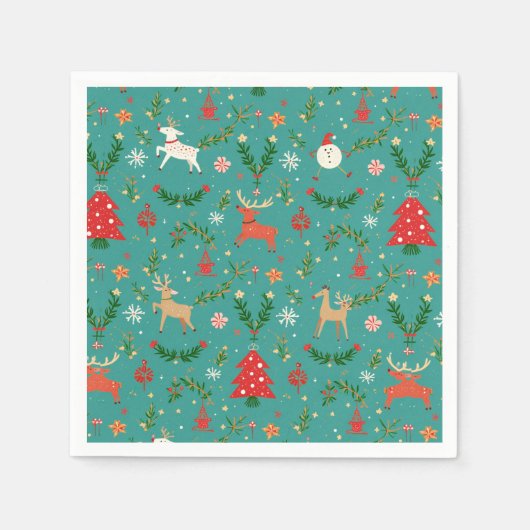 Festes Reindeer Wonderland Serviette (Vorderseite)