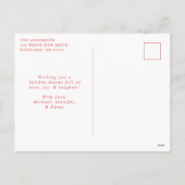 Festes Skiern-Foto Feiertagspostkarte (Rückseite)