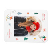 Festes Skiern-Foto Magnet (Horizontal)