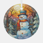 Festes Snowman-Festglas Ornament Aus Glas (Vorderseite)
