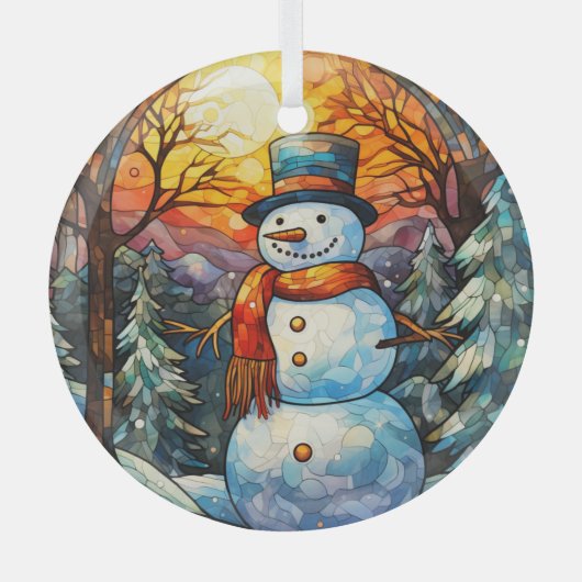 Festes Snowman-Festglas Ornament Aus Glas (Vorderseite)