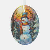Festes Snowman-Festglas Ornament Aus Glas (Vorderseite links)