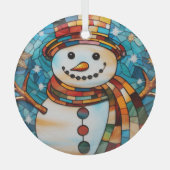 Festes Snowman-Festglas Ornament Aus Glas (Vorderseite)