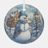 Festes Snowman-Festglas Ornament Aus Glas (Vorderseite)