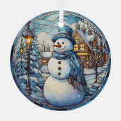 Festes Snowman-Festglas Ornament Aus Glas (Rückseite)