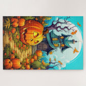 Festes Spuk Haus im Herbst Puzzle (Horizontal)