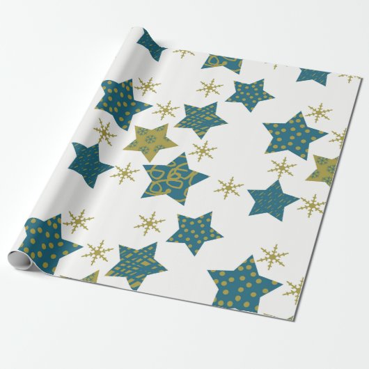 Festes Sternenmuster Geschenkpapier (Ungerollt)