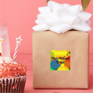 Festes Stickerdesign für Geburtstage Quadratischer Aufkleber