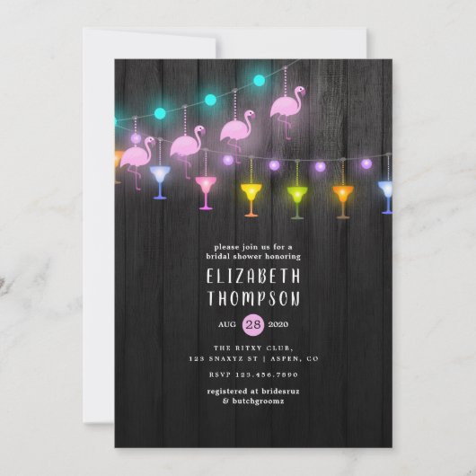 Festes String Lights Fiesta Brautparty Einladung (Vorderseite)